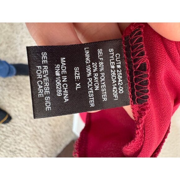 NWT-Trixxi Women's Red Dress size x-Large sleeveless pull on polyester - Picture 4 of 7